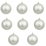 Refela Christmas Decorative Balls Set, 6 cm, 8 Pieces - Silver