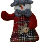 Refela Snowman Shaped Decorative Piece with Bell for Christmas