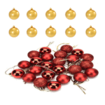 Refela Decorative Balls for Christmas, 20 Pieces - 3 cm, Red and Gold