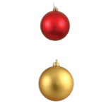Refela Decorative Balls for Christmas, 2 Pieces - 10 cm, Red and Gold