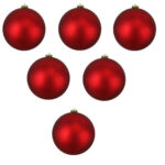 Refela Christmas Decorative Balls Set, 8 cm, 6 Pieces - Red