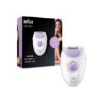 Braun Silk-épil 3 Epilator for Long-Lasting Hair Removal, 20 Tweezer System, Smartlight Technology, UK 2 Pin Plug, 3-170, White/Purple