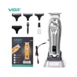 VGR V-908 الشعر المقص المهنية العناية الشخصية الحلاق المتقلب للرجال USB LCD قابلة للشحن المعادن الكهربائية قاعدة صالون VGR 908